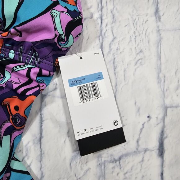 Nike WOMENS SZ M HydraStrong Bulls Ox Printed Purple One Piece Swimsuit Beach - Picture 8 of 13